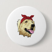 Labrador mit Bandana Button (Vorderseite)