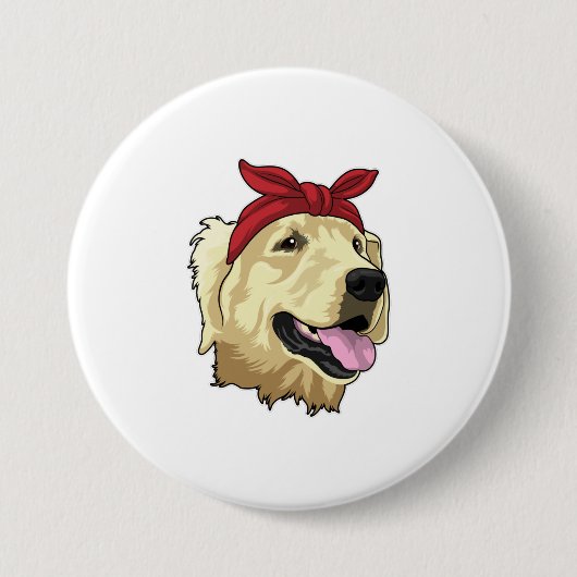 Labrador mit Bandana Button (Vorderseite)