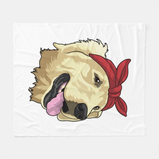 Labrador mit Bandana Fleecedecke (Vorderseite (Horizontal))