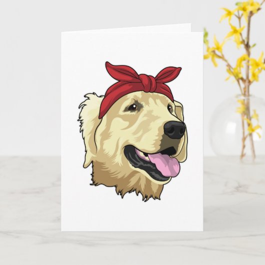 Labrador mit Bandana Karte (Gelbe Blume)