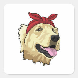 Labrador mit Bandana Quadratischer Aufkleber