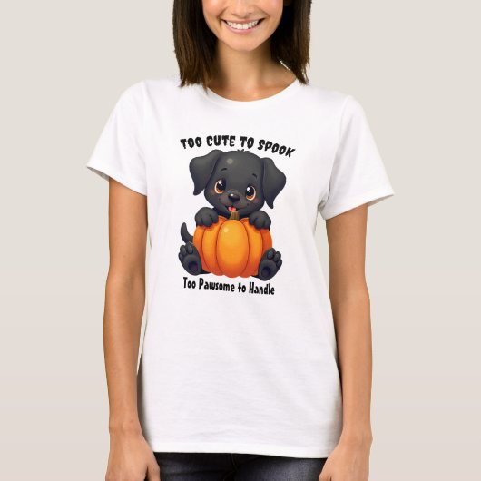 Labrador mit einem Pumpkin, Halloween T-Shirt (Vorderseite)