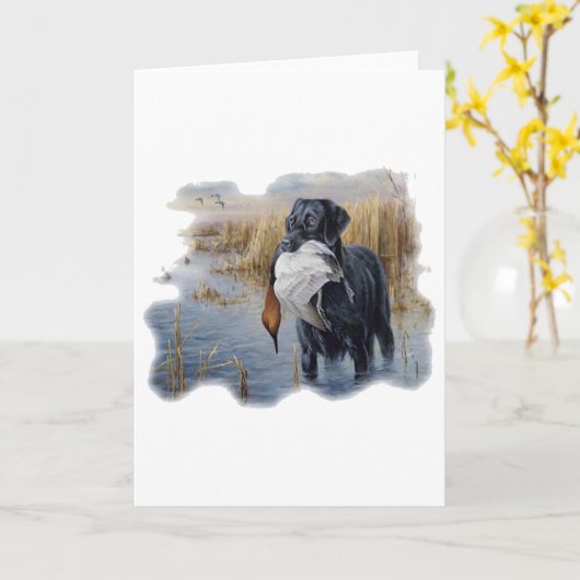 Labrador mit Entenjagd Karte (Gelbe Blume)