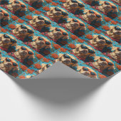 Labrador mit Herz-Rose Valentinstag Geschenkpapier (Ecke)