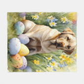 Labrador mit Ostereiern Fleecedecke (Vorderseite (Horizontal))