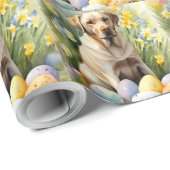 Labrador mit Ostereiern Geschenkpapier (Rolleneckpunkt)