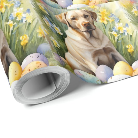 Labrador mit Ostereiern Geschenkpapier (Rolleneckpunkt)