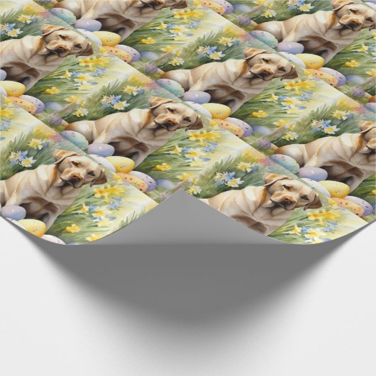 Labrador mit Ostereiern Geschenkpapier (Ecke)