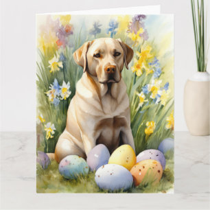 Labrador mit Ostereiern Karte