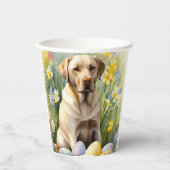 Labrador mit Ostereiern Pappbecher (Vorderseite)