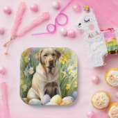 Labrador mit Ostereiern Pappteller (Party)