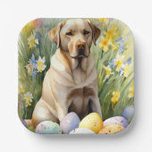 Labrador mit Ostereiern Pappteller (Vorderseite)