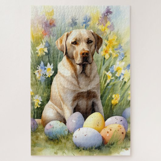 Labrador mit Ostereiern Puzzle (Vertikal)