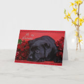 Labrador mit Rose Karte (Gelbe Blume)