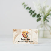 Labrador mit Rote Rosen. Hundebausalon Visitenkarte (Stehend Vorderseite)