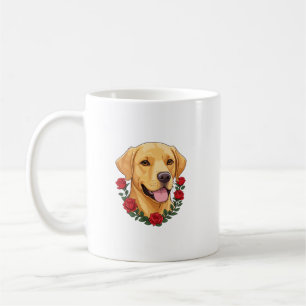 Labrador mit Rote Rosen Kaffeetasse