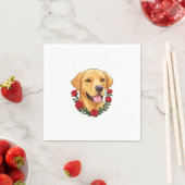 Labrador mit Rote Rosen Serviette (Beispiel)