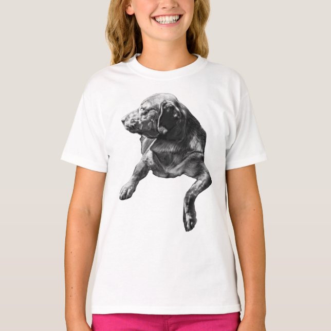 Labrador mit seitlichem Aussehen, T-Shirt für scha (Vorderseite)