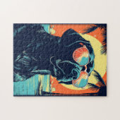 Labrador mit Sonnenbrille am Strand Puzzle (Horizontal)
