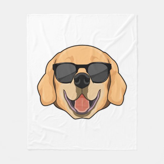 Labrador mit Sonnenbrille Fleecedecke (Vorderseite)