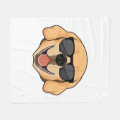 Labrador mit Sonnenbrille Fleecedecke (Vorderseite (Horizontal))