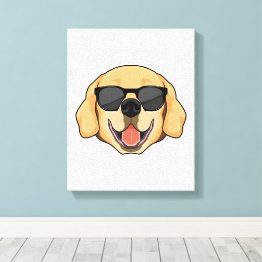 Labrador mit Sonnenbrille Leinwanddruck (Insitu (Holzboden))