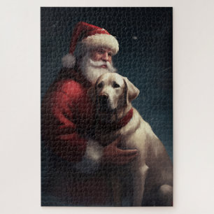 Labrador mit Weihnachtsmann Festives Weihnachten Puzzle