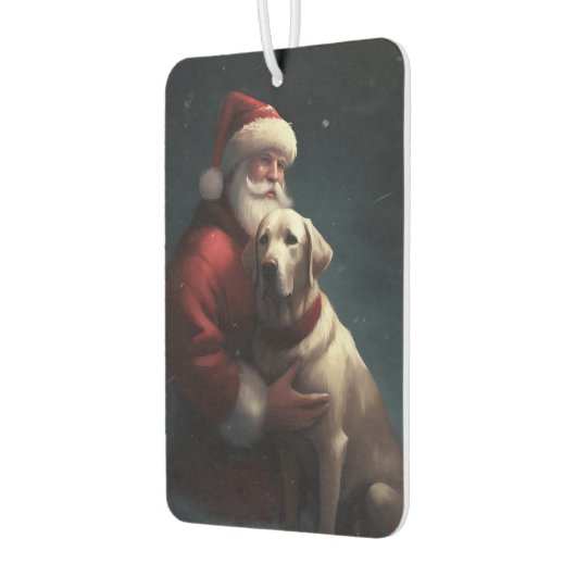 Labrador mit Weihnachtsmann Weihnachten Autolufterfrischer (Links)