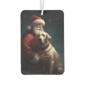 Labrador mit Weihnachtsmann Weihnachten Autolufterfrischer (Rückseite)