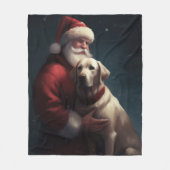 Labrador mit Weihnachtsmann Weihnachten Fleecedecke (Vorderseite)
