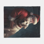 Labrador mit Weihnachtsmann Weihnachten Fleecedecke (Vorderseite (Horizontal))