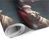 Labrador mit Weihnachtsmann Weihnachten Geschenkpapier (Rolleneckpunkt)