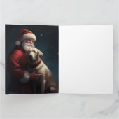 Labrador mit Weihnachtsmann Weihnachten Karte (Innenseite)