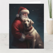 Labrador mit Weihnachtsmann Weihnachten Karte (Vorderseite)