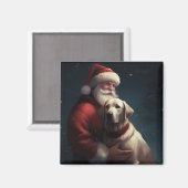 Labrador mit Weihnachtsmann Weihnachten Magnet (Vorderseite/Rückseite)