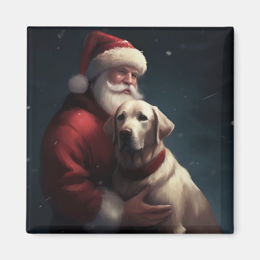 Labrador mit Weihnachtsmann Weihnachten Magnet (Vorne)