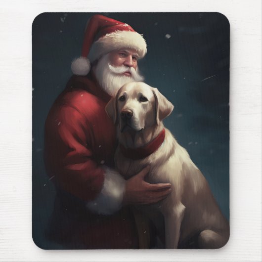 Labrador mit Weihnachtsmann Weihnachten Mousepad (Vorne)