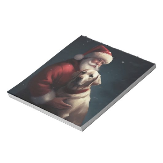 Labrador mit Weihnachtsmann Weihnachten Notizblock (Rotiert)