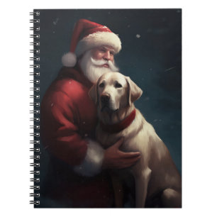 Labrador mit Weihnachtsmann Weihnachten Notizblock