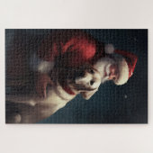 Labrador mit Weihnachtsmann Weihnachten Puzzle (Horizontal)
