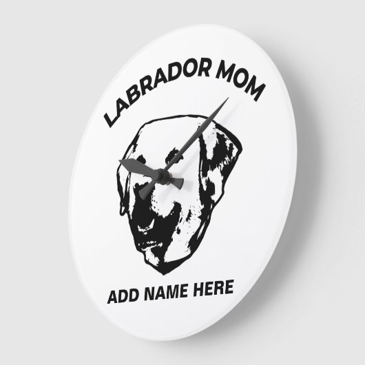 Labrador Mom   Große Wanduhr (Winkel)
