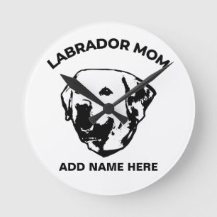 Labrador Mom Runde Wanduhr