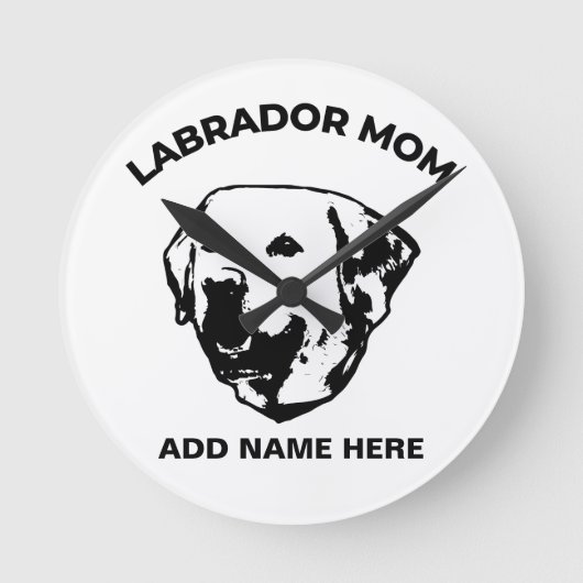 Labrador Mom Runde Wanduhr (Vorderseite)