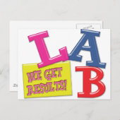 Labrador MOTTO LABOR WIR ERGEBNISSE! Postkarte (Vorne/Hinten)