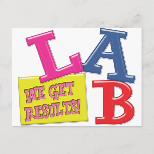 Labrador MOTTO LABOR WIR ERGEBNISSE! Postkarte (Vorderseite)