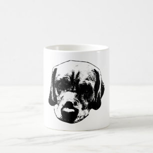 Labrador Nah-Up Black & White Art Tasse