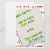 Labrador Naughty und Nice Briefpapier (Vorne/Hinten)