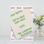 Labrador Naughty und Nice Briefpapier (Stehend Vorderseite)