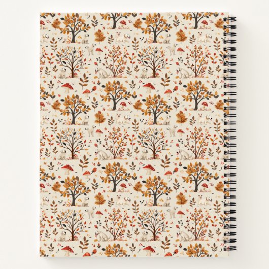 Labrador Niedlich Herbst Herbstmuster Monogramm Notizblock (Rückseite)