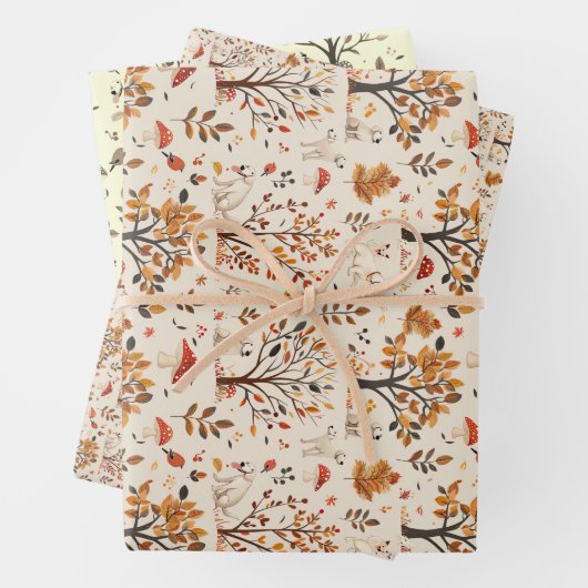 Labrador Niedlich Herbstmuster Geschenkpapier Set (Beispiel)